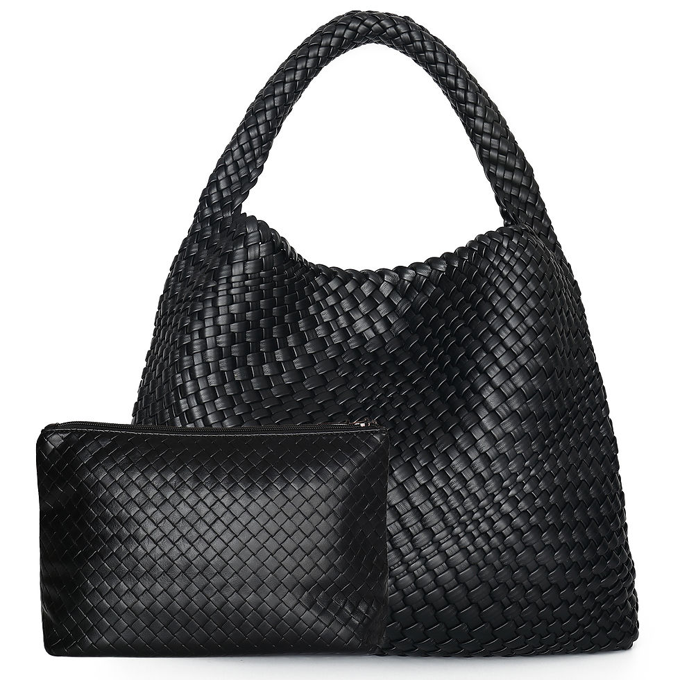 Thumbnail: Woven Tote Bag for Women Large Woven Handbag Soft Leather Shoulder Bag Work Shop