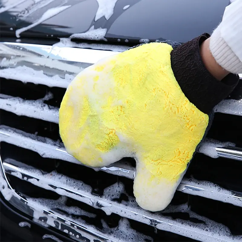 Thumbnail: Car Cleaning Gloves Towel Soft Microfiber Chenille Water Absorption Car Body Was