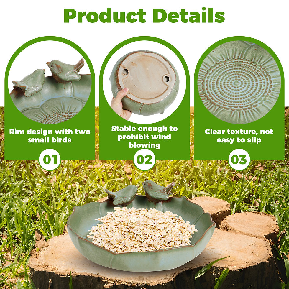 Thumbnail: Ceramic Bird Bath Vintage Ground Bird Feeder Garden Landscape Decoration Large C