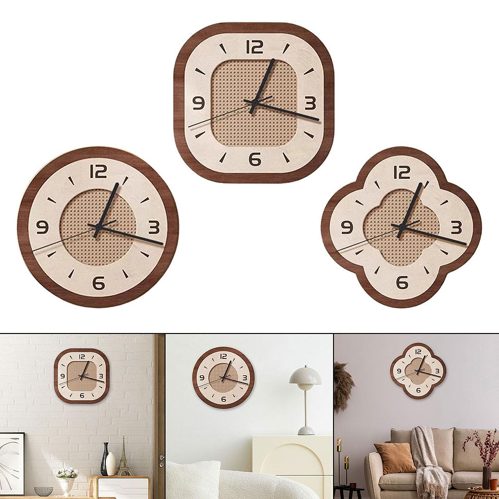 Thumbnail: Wall Clock Wooden Frame Non Ticking Hanging Art Clock Home Decoration for Bedroo