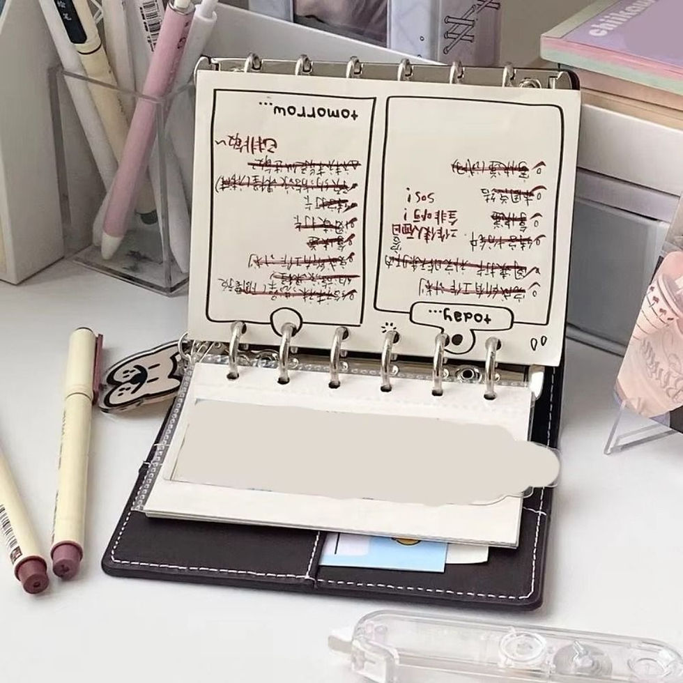 Thumbnail: A7 Brown Leather Notebooks Kawaii Portable Pocket Books With Thickened 40 Blank