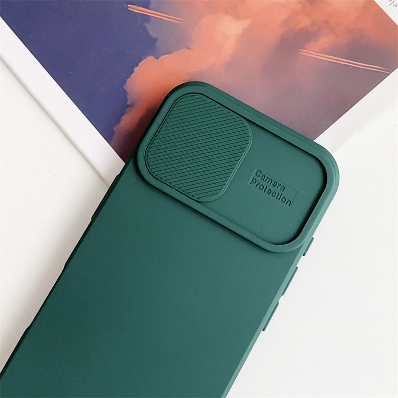 Thumbnail: Slide Camera Lens Protection Soft Silicone Case For iPhone 16 15 14 Plus 13 12 1