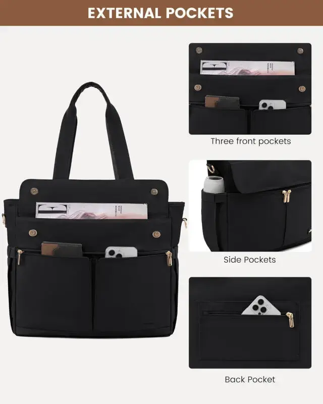 Thumbnail: Women Laptop Tote Bag Large Capaci Handheld Shoulder Casual Crossbody Bag Commut