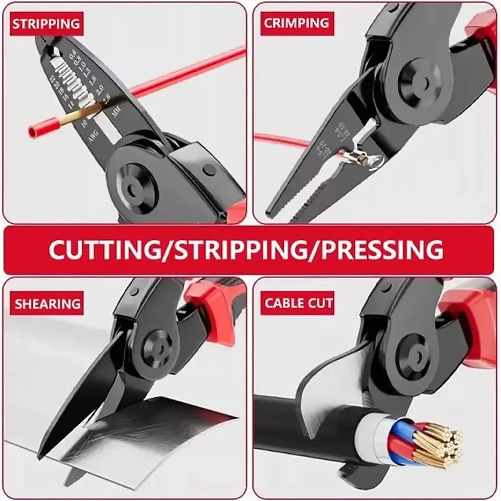Thumbnail: Durable Heavy-Duty Multi-Tool Kit, Portable Versatile with Dual-Color PVC Handle