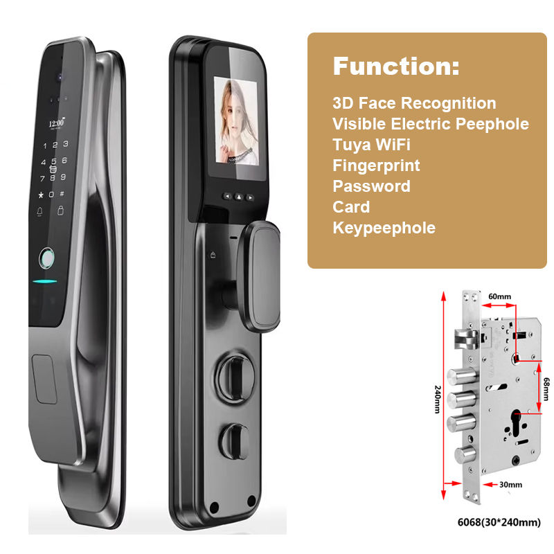 Thumbnail: HX5 Smart Door Lock 3D Face Recognition Smart Home Door Lock WiFi Digital Electr