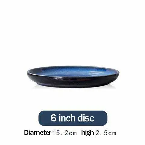 Thumbnail: 4size Tray for Decoration Blue Dishes for Serving Kiln Change Dinner Set 12 Peop