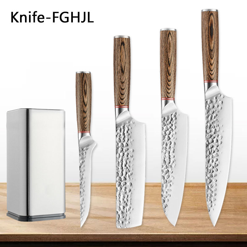 Thumbnail: Kitchen Chef Knives Hand Forged Hammer Fruit Vegetable Meat Butcher Cleaver Prof