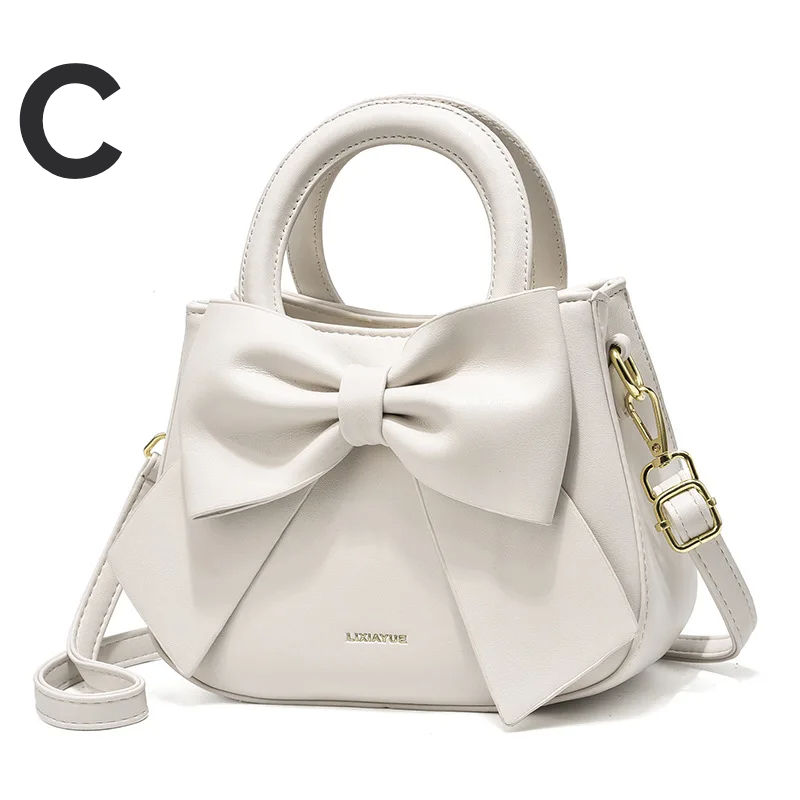 Thumbnail: Fashion Casual Handbags For Women Cute Bow Black White Blue Kahki PU Handbags Tr
