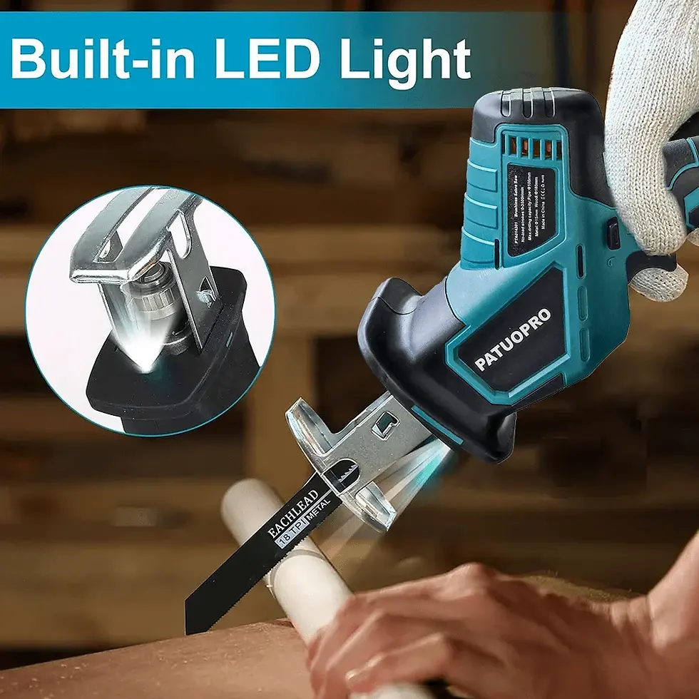 Thumbnail: PATUOPRO Brushless Reciprocating Saw Cordless Electric Saw Woodworking Portable