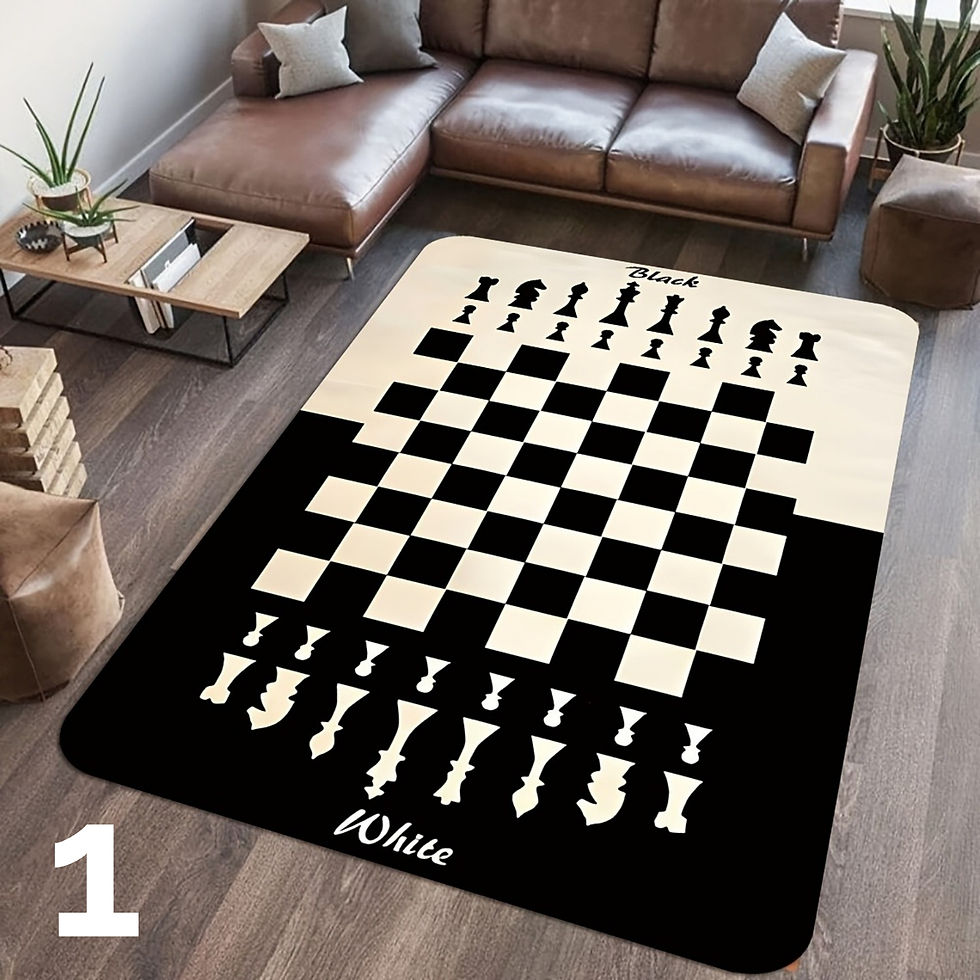Thumbnail: Living Room Rug Chess Theme Carpet Non-Slip Soft Easy To Clean Durable Intellect