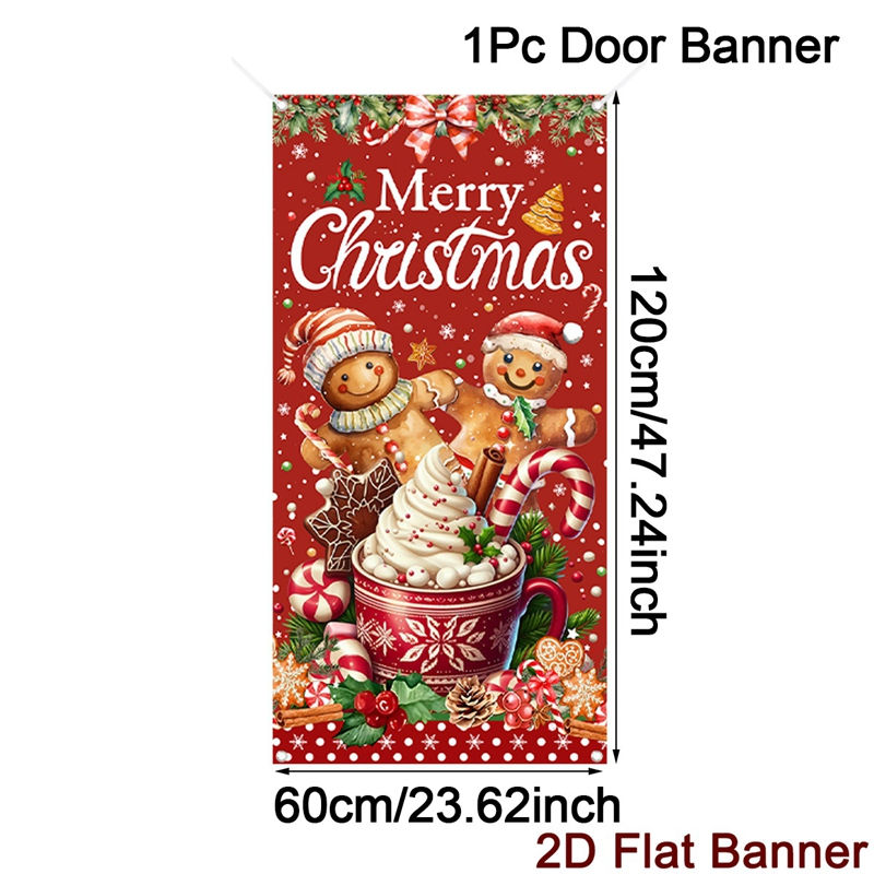 Thumbnail: Christmas Door Banner Merry Christmas Decor for Home 2025 Xmas Hanging Wall Door