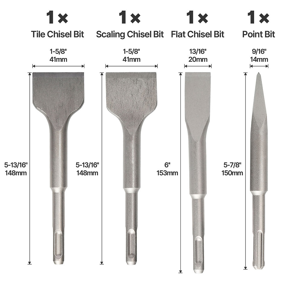 Thumbnail: SDS PLUS Shank Electric Hammer Masonry Point Groove Flat Chisel Tools Wall Rock