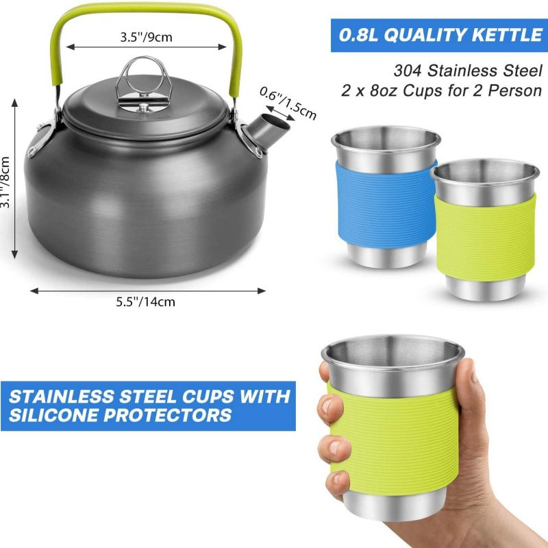 Thumbnail: Outdoor cooking pot set - Suitable for family camping and easy to carry - Can be
