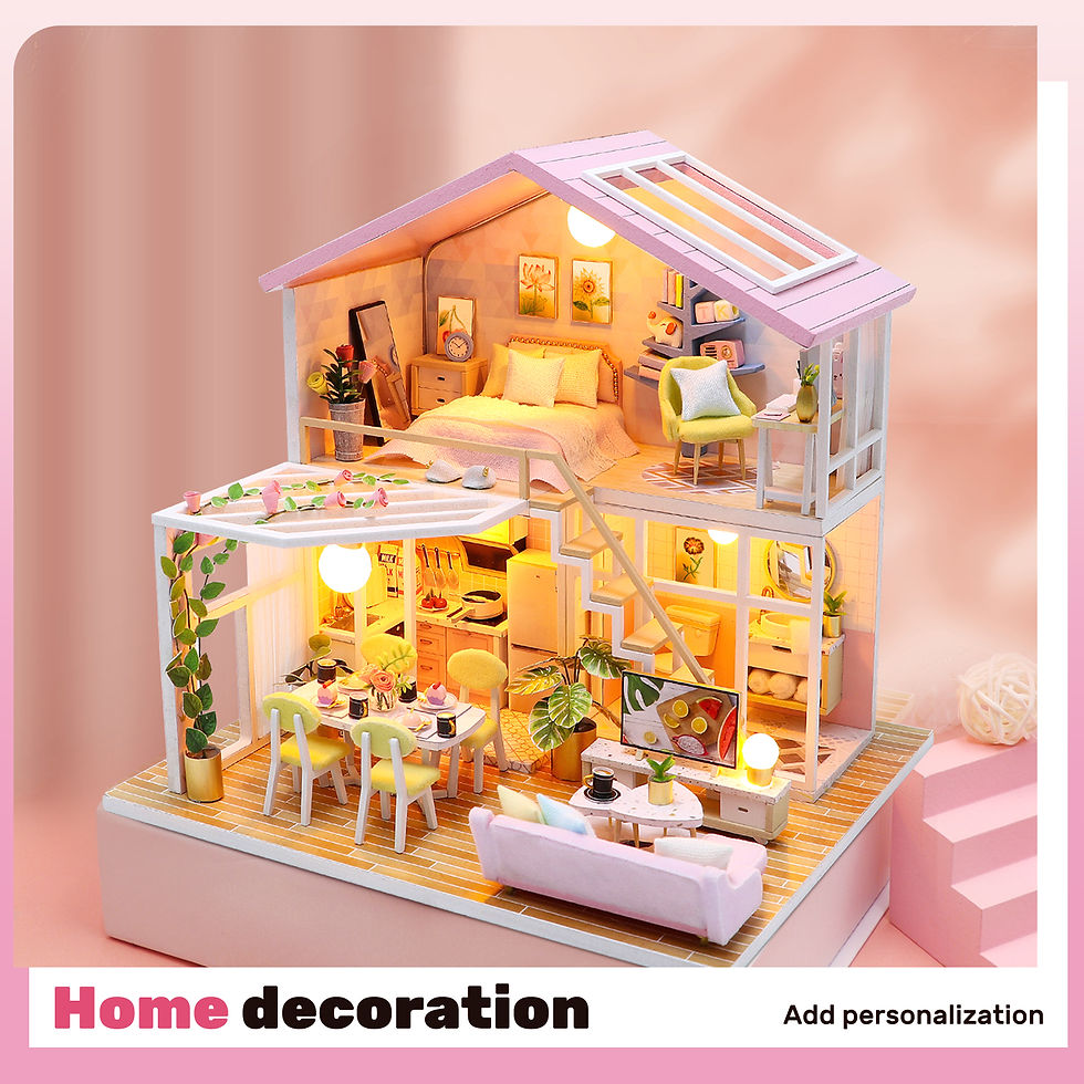 Thumbnail: DIY Miniature Dollhouse Kit Creative Firm Wood Handmade Crafts Romantic Artwork