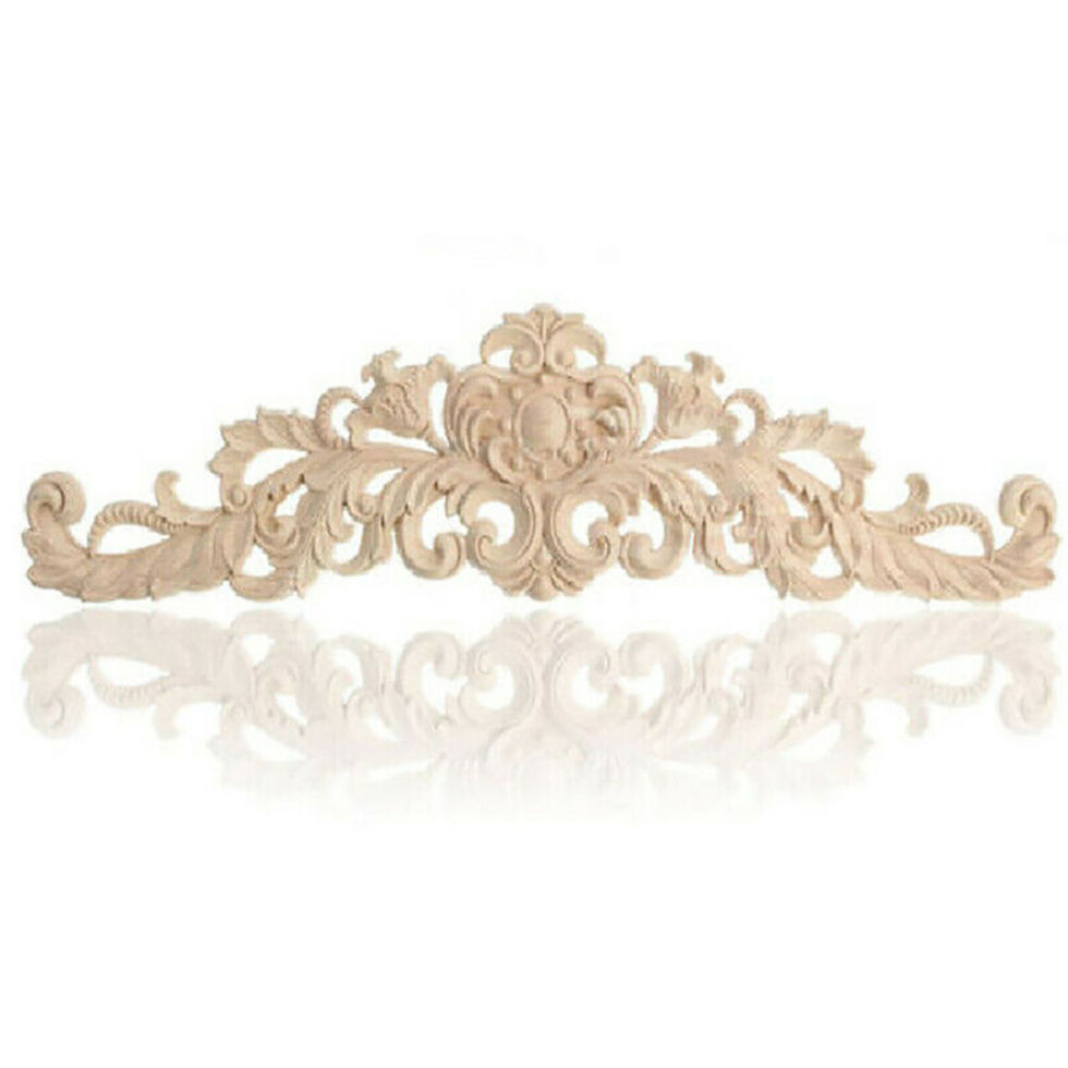 Thumbnail: Applique Wooden Decor DIY Furniture Home Decor Mouldings Unpainted Wooden Carved