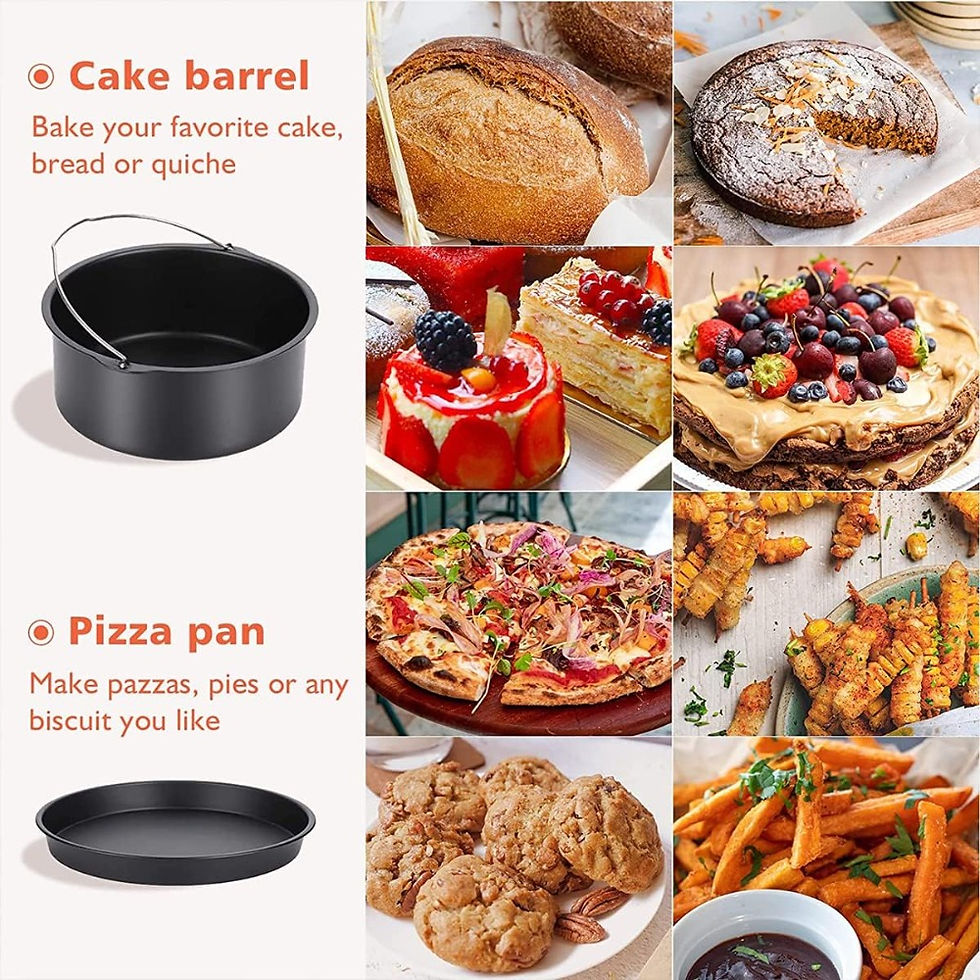 Thumbnail: Pizza Pan 6/7/8/9 Inch Air Fryer Baking Pan Set Carbon Steel Black Baking Tray N
