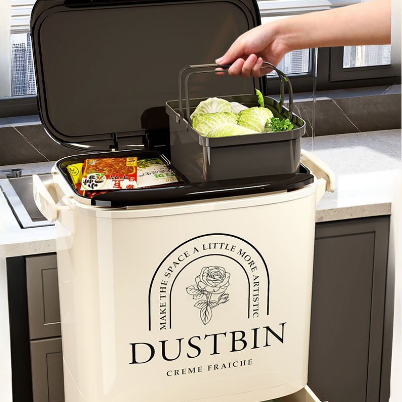 Thumbnail: Kitchen Trash Bin, Large Capacity Waste Bin, 2025 New Model with Dry/Wet Separat