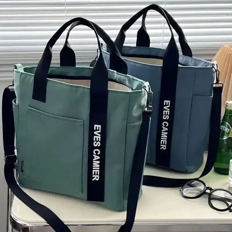 Thumbnail: New Casual Tote Large Capacity Shoulder Bag Nylon Waterproof Canvas Handbag Simp