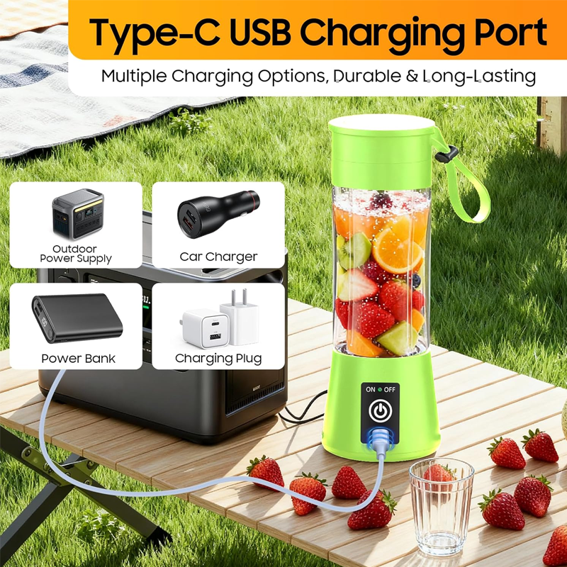 Thumbnail: Portable Blender Fruit Juicer USB Rechargeable Stainless Steel Blade Can Make Mi