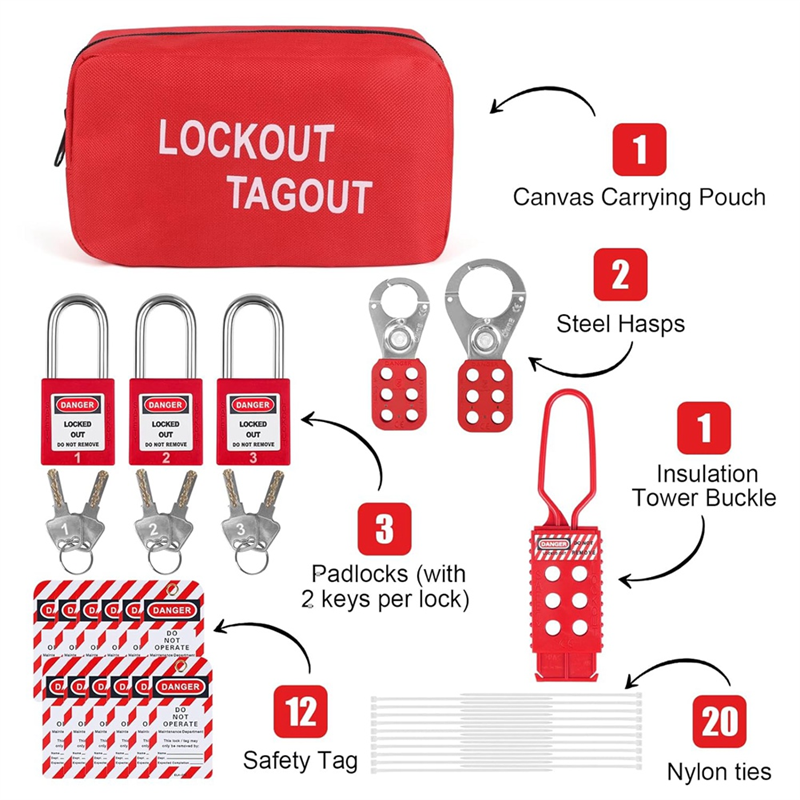 Thumbnail: FULL-Lockout Tagout Kit Electrical-Group Lockout Haspstags,Lock Out Industrial T
