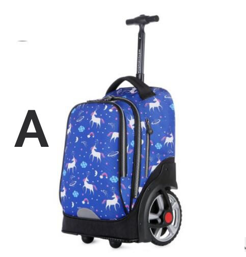 Thumbnail: School Bag for girls with wheels Travel Rolling backpack Bags for teenagers trav