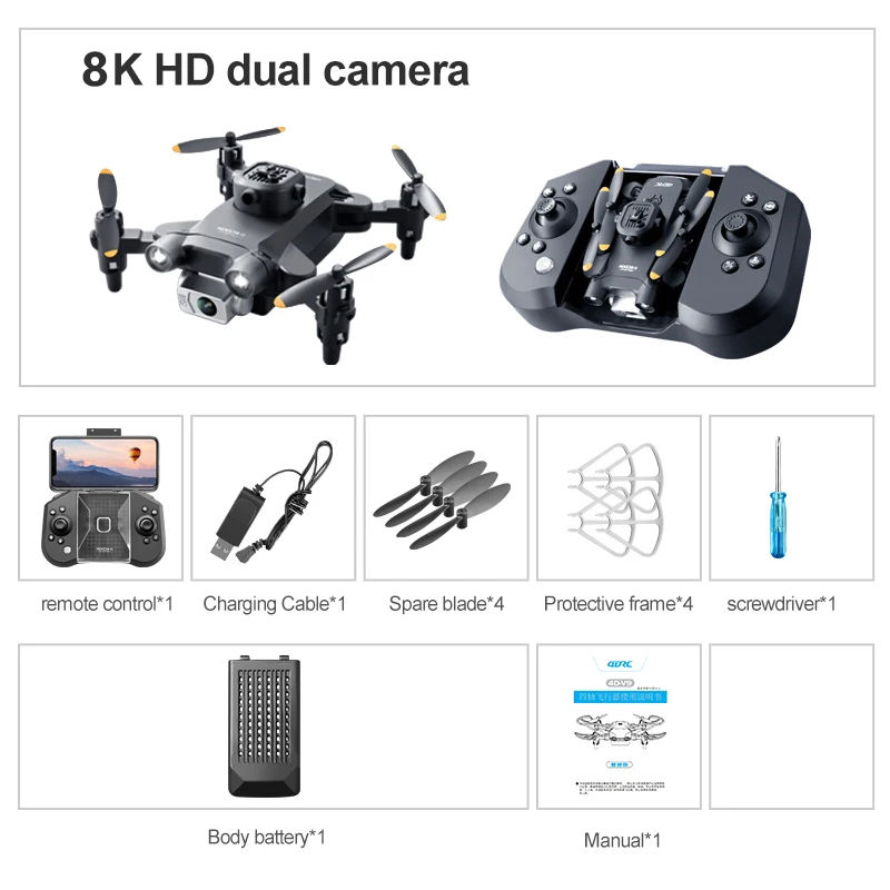 Thumbnail: XIAOMI 4DRC V30 Mini Drone with Camera HD 4K 1080P FPV RC Drones Profesional Fiv