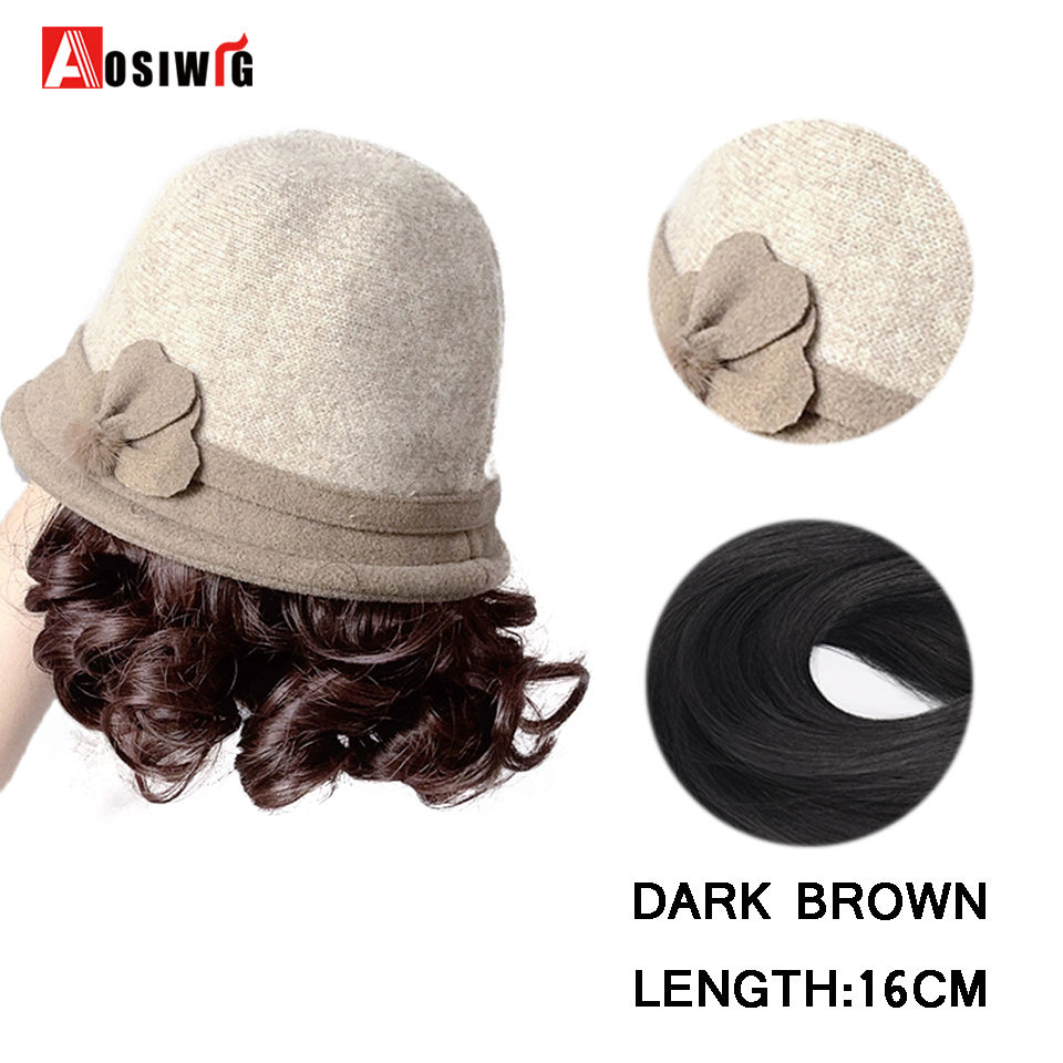 Thumbnail: 🎩 Hat Wig – Synthetic Short Curly Wavy Hair Wig with Fisherman’s Cap