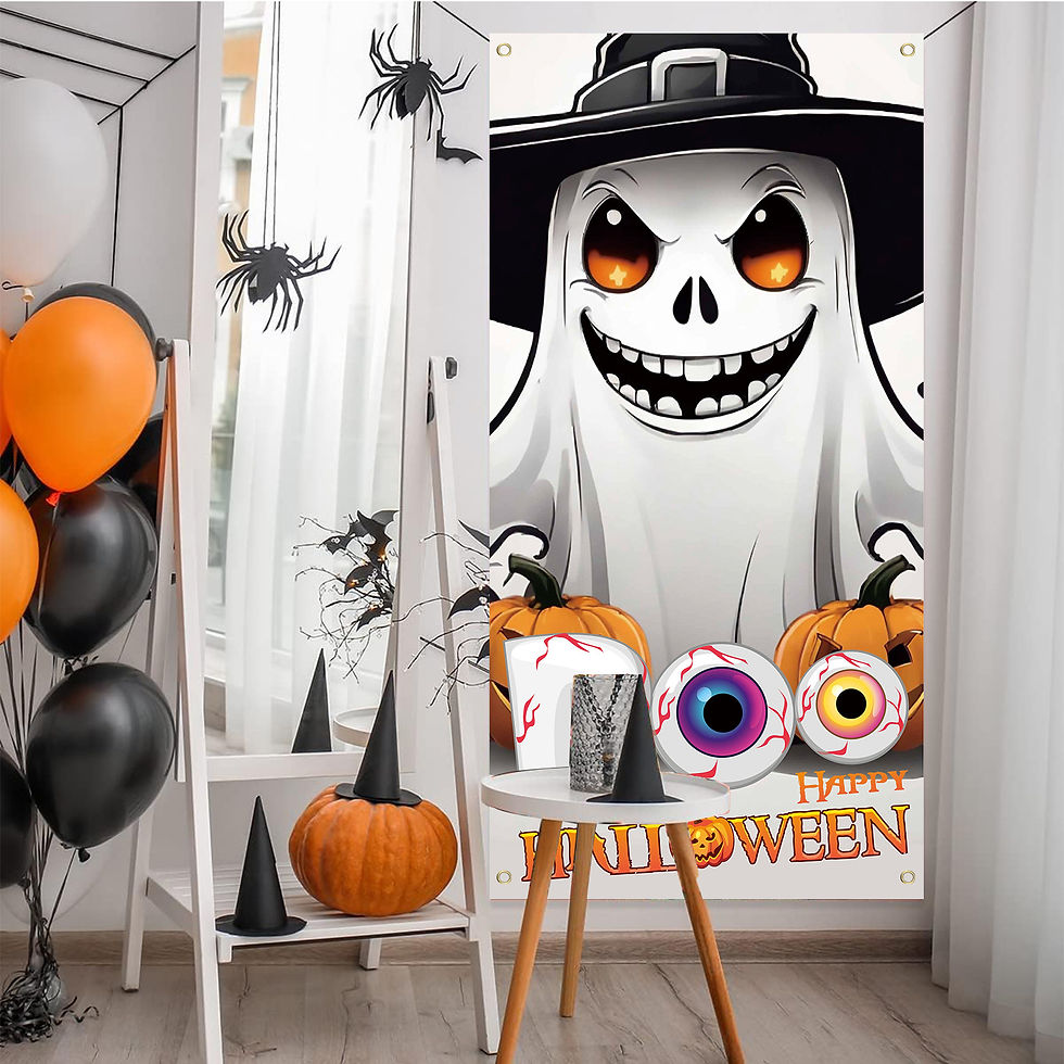 Thumbnail: Halloween Door Cover Horror Ghost Decoration Door Curtain Ghost Festival Horror