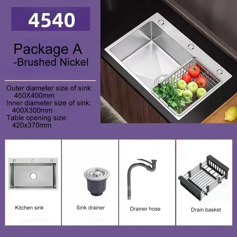 Thumbnail: Integrated Digital Kitchen Sinks 304 Stainless Steel Brushed Gold Single Slot Ki