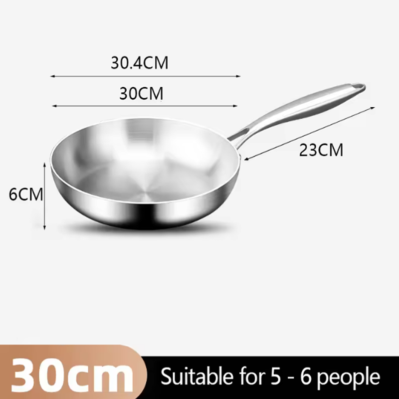 Thumbnail: Coating-Free Wok Pan Set 304 Stainless Steel Fried Meat Pot Kitchen Utensils Sui