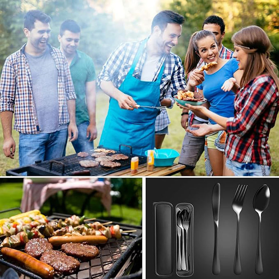 Thumbnail: Cutlery Set 3 Piece Stainless Steel Flatware Set Washable Reusable With Storage