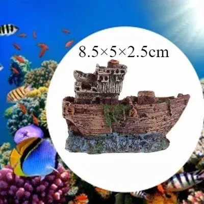 Thumbnail: Aquarium decor Fish Tank Decoration Landscape Pirate Ship Wreck Ship Vintage Res