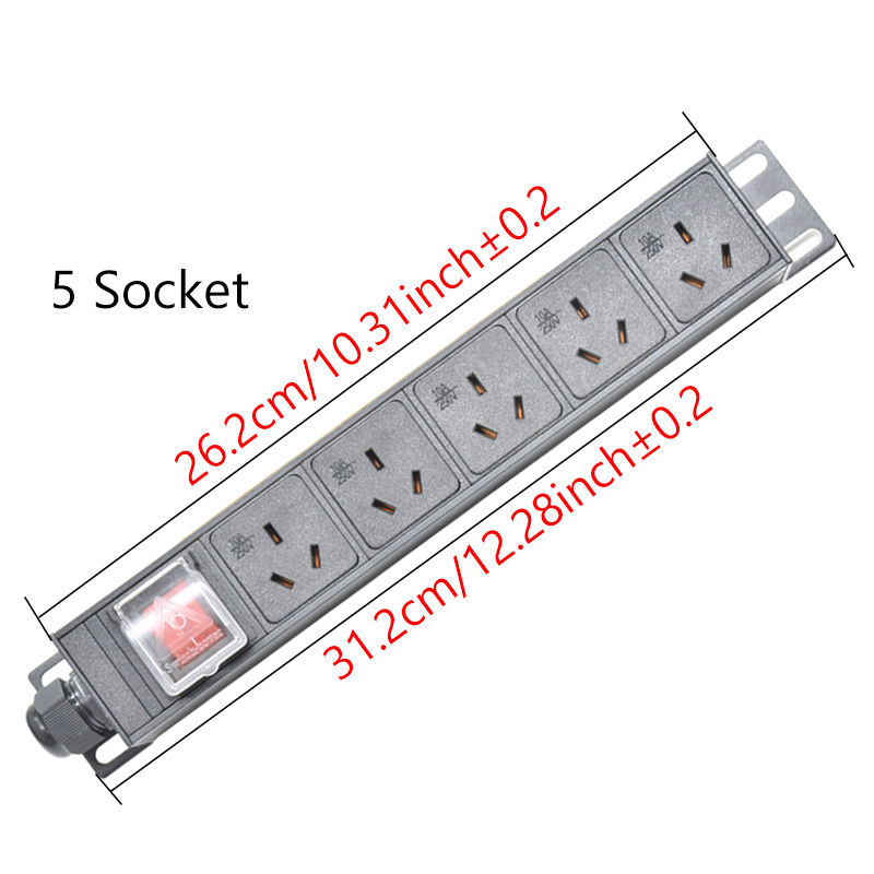 Thumbnail: PDU Power Strip Distribution Unit Cabinet Rack Mount Double Break Switch 10A 3Pi