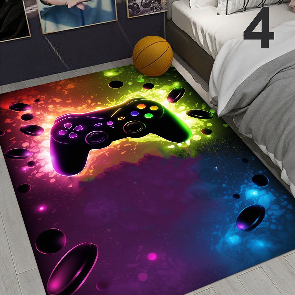 Thumbnail: Gaming Rug for Boys Room Gamer Rug with Controller Design Carpet for Game Room B