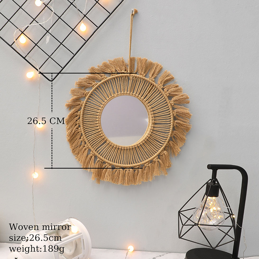 Thumbnail: Round Wall Mirrors Room Decor Hand Woven Decorative Mirror Wall Hanging Mirror f