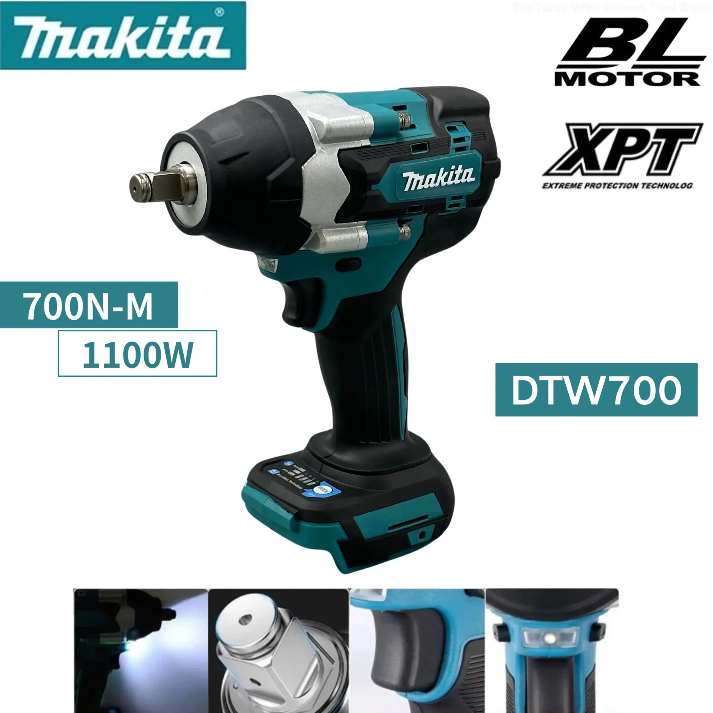 Makita DTW700 18V Cordless Impact Wrench Brushless Motor 700 Nm Variable Speed E