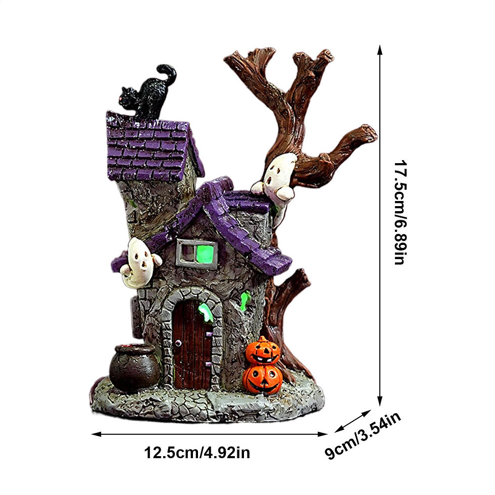 Thumbnail: Haunted House Table Decor Glowing Halloween Decorations Resin with Ghost Table O