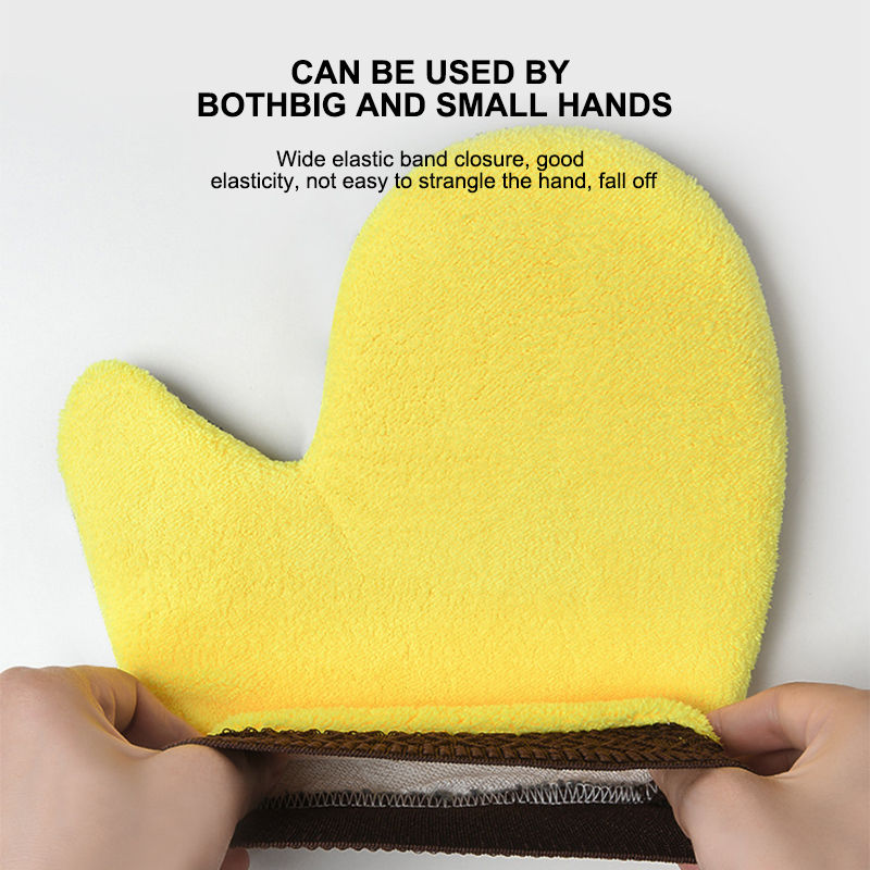 Thumbnail: SEAMETAL Microfiber Car Washing Glove Double-Faced Thickened Coral Fleece Cleani