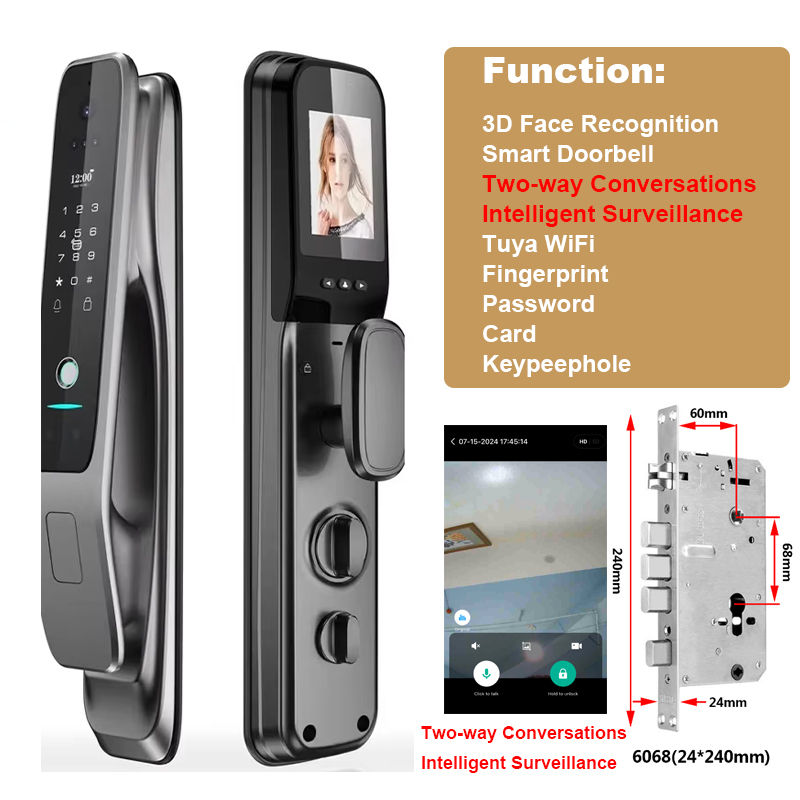 Thumbnail: HX5 Smart Door Lock 3D Face Recognition Smart Home Door Lock WiFi Digital Electr