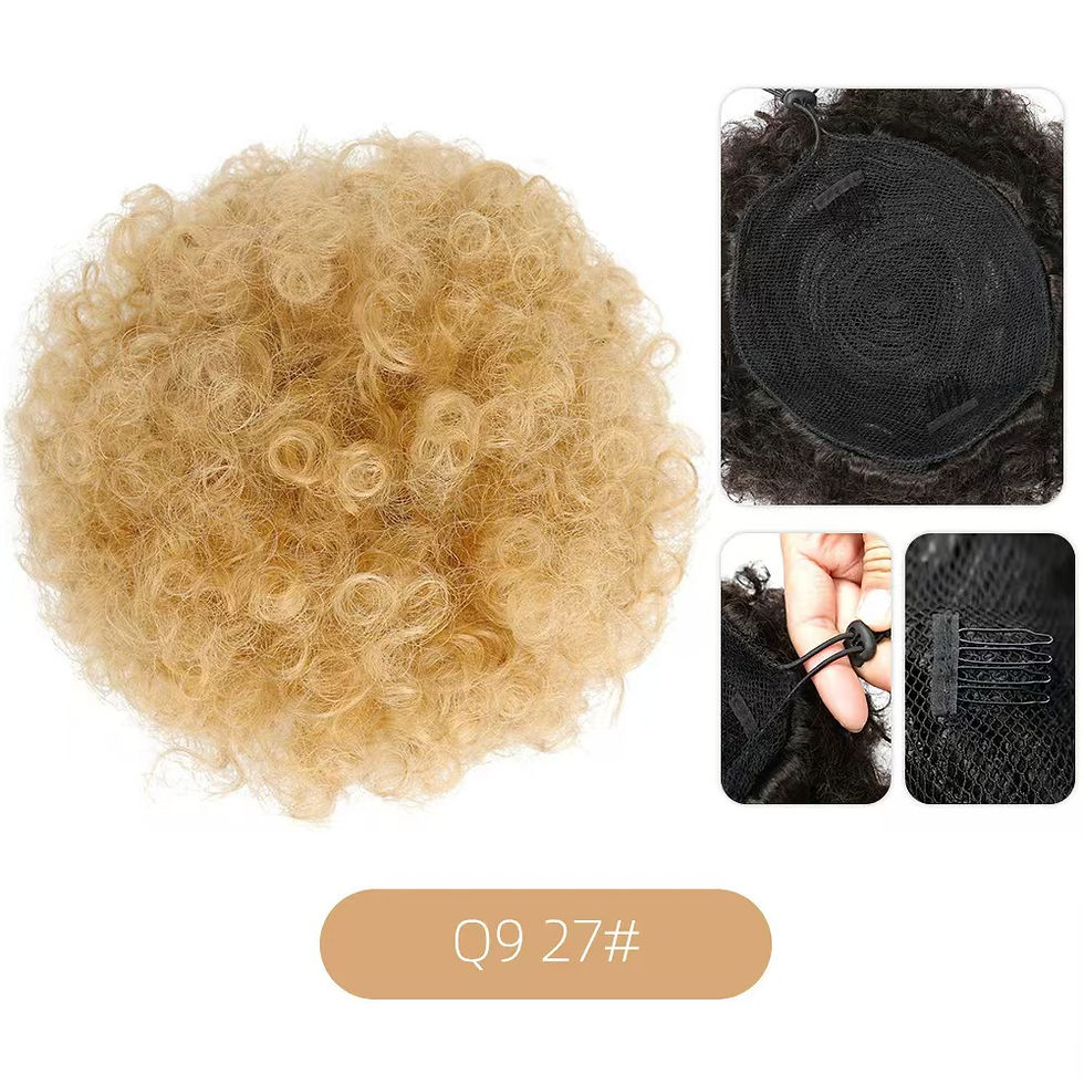 Thumbnail: ✨ 10-Inch Afro Kinky Curly Synthetic Ponytail Extension – Drawstring Chignon