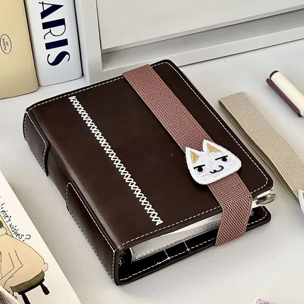 Thumbnail: A7 Brown Leather Notebooks Kawaii Portable Pocket Books With Thickened 40 Blank