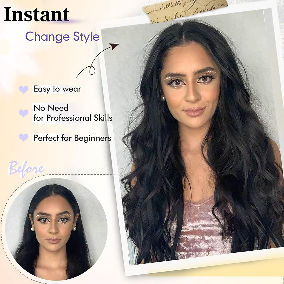 Thumbnail: 💫 24-Inch Synthetic Long Wavy U-Part Half Wig – Clip-In Hair Extension