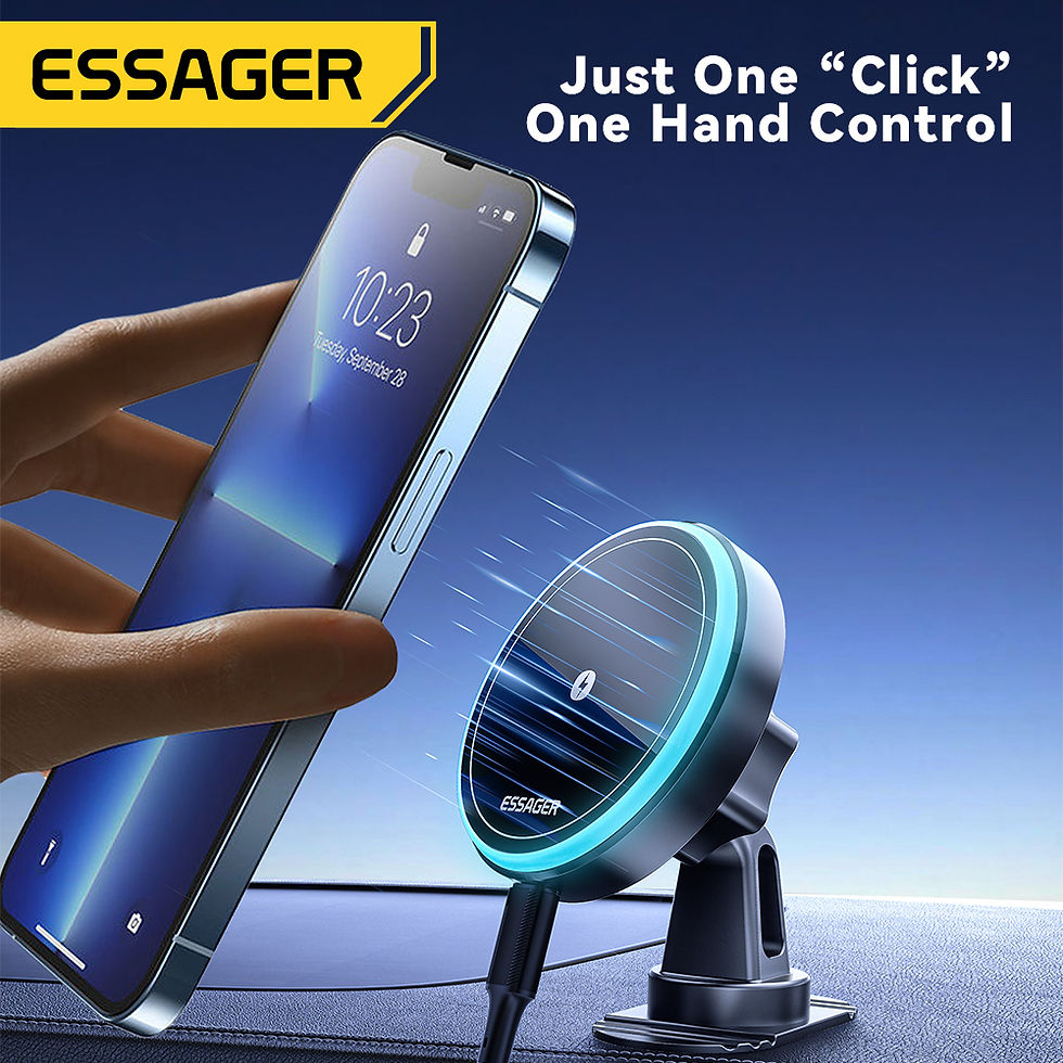 Thumbnail: Essager Magnetic Wireless Charger Car Phone Holder 15W RGB Seven Color Light Fas