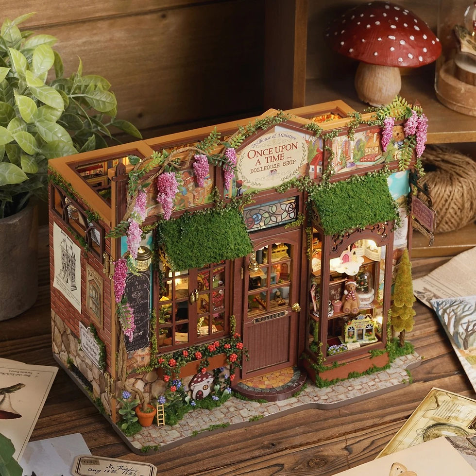 Thumbnail: DIY Wooden Fairy-Tale Wonderhous Casa Figurines Miniatures Bookend Assembled Hou