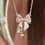 Thumbnail: Fashion Fairy Pink Crystal Bow Knot Pendant Necklaces Y2K Girls Sweet Rhinestone