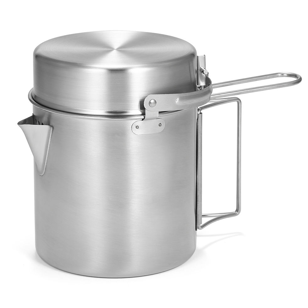 Thumbnail: cooking pot 1L Stainless Steel Cooking Kettle Portable Outdoor Camping Backpacki