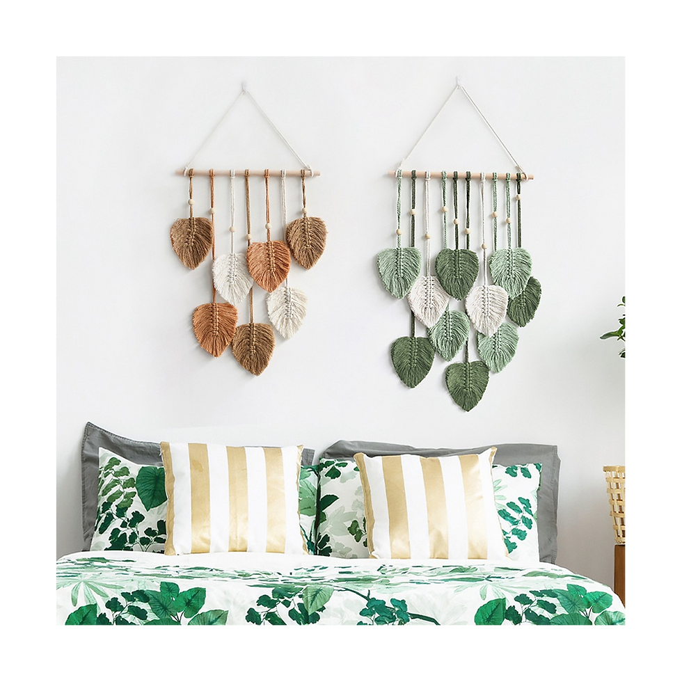 Thumbnail: Leaf Macrame Wall Hanging Boho Room Home Decor Woven Aesthetic Wall Tapestry Hom