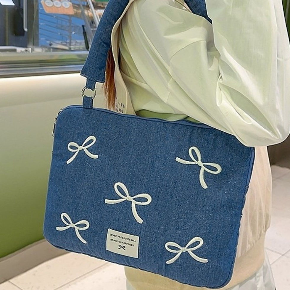 Thumbnail: Modern Fashion Computer Bag 14 Inches Shockproof Laptop Sleeve Soft Bowknot Embr
