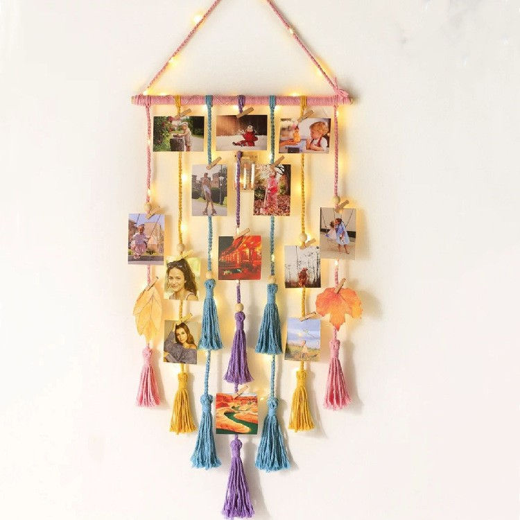 Thumbnail: Hanging Photo Display Wall Decor Wall Hanging Boho Room Bedroom Picture Frame Co
