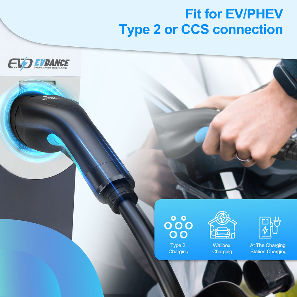 Thumbnail: EVDANCE EV Charger 6M Extension Cable Portable Charger Type 2 Connector 16A 3Pha
